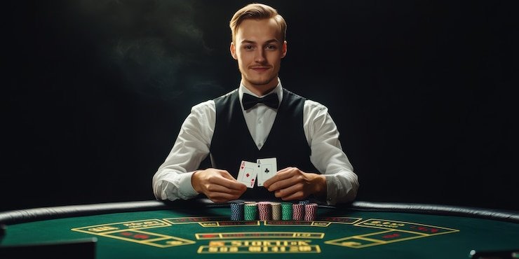 Live baccarat studio on Allbet showing dealer, cards, and betting interface within jerukbet link